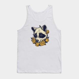 Yellow flower raccoon Tank Top